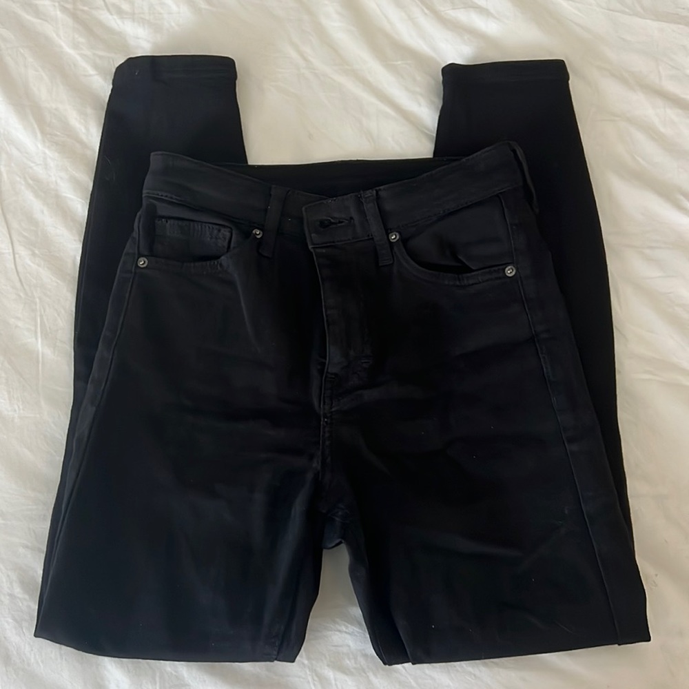 Topshop Black Distressed Jean